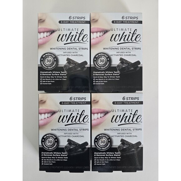 Ultimate white Other - Ultimate White Whitening Dental Strips Infused with Activated Charcoal (4 Boxes)